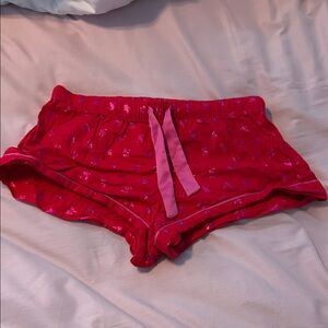 Victoria's Secret Hot red and pink Lounge Shorts with Drawstring